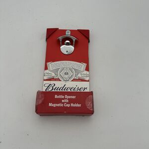 Budweiser Bottle Opener With Magnetic Cap Catcher